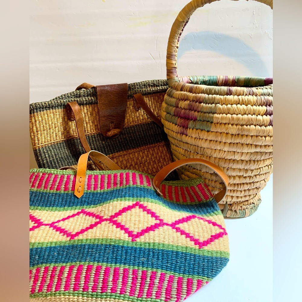 Vintage Farmer’s Market Basket Bags LOT of 3